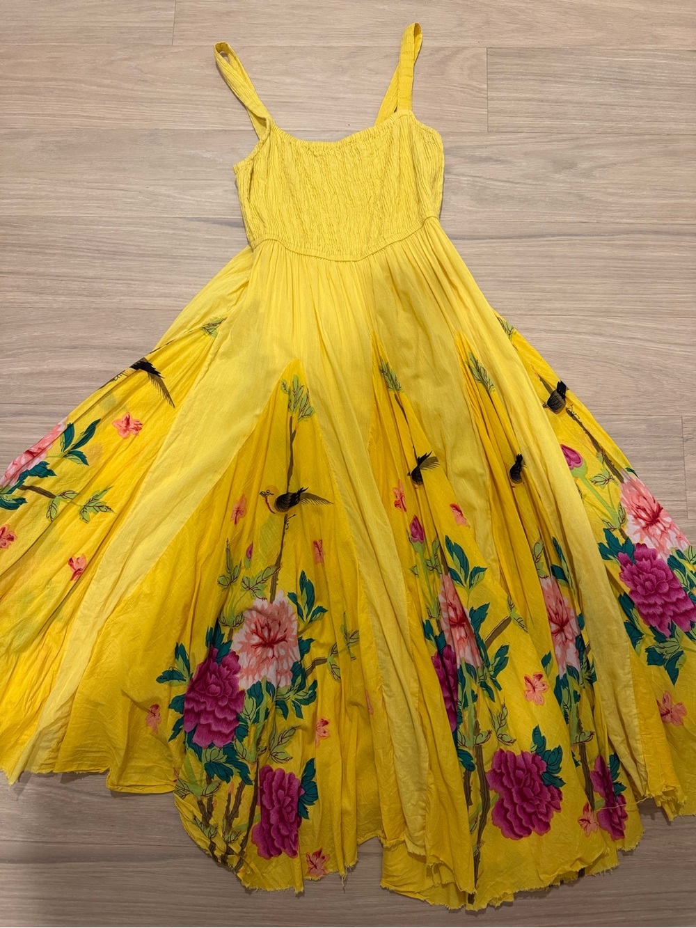 Sandy Starkman Small Yellow Floral Midi Dress